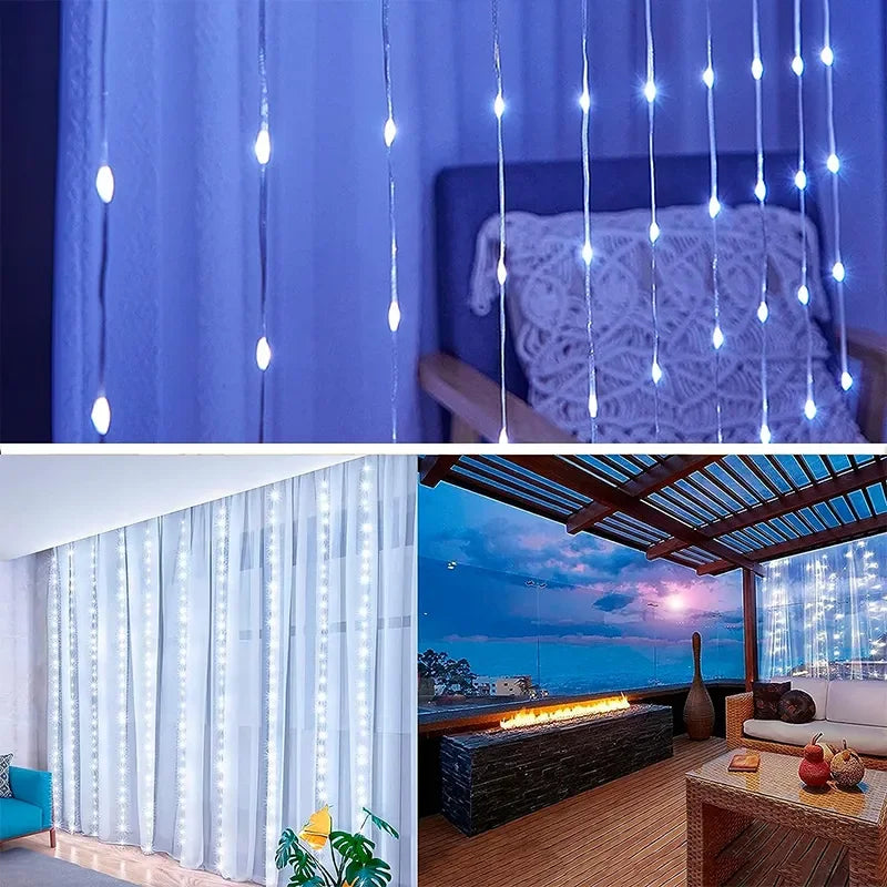 Guirlande Lumineuse Rideau 300 LED (Voile d’Aube)