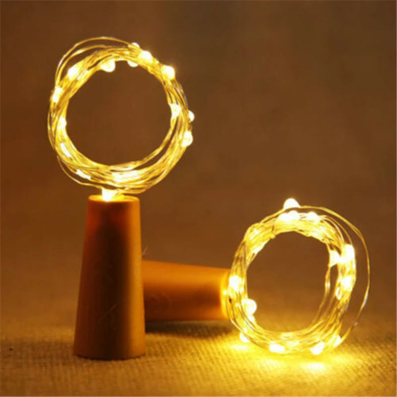 guirlande lumineuse LED en forme de bouchon pour bouteille décoration de mariage et de Noël en intérieur comme en extérieur (Féora)