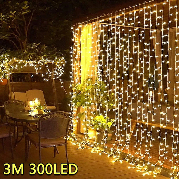 Guirlande Lumineuse Rideau 300 LED (Voile d’Aube)