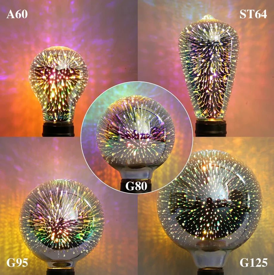 Ampoule feu d'artifice 3D (cassiopée)