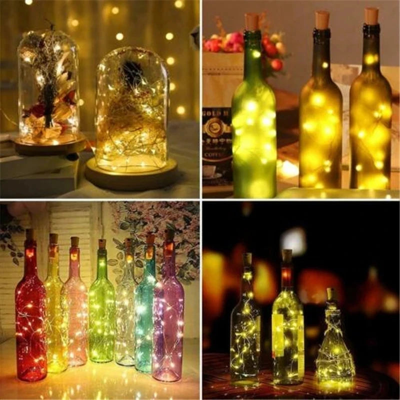 guirlande lumineuse LED en forme de bouchon pour bouteille décoration de mariage et de Noël en intérieur comme en extérieur (Féora)